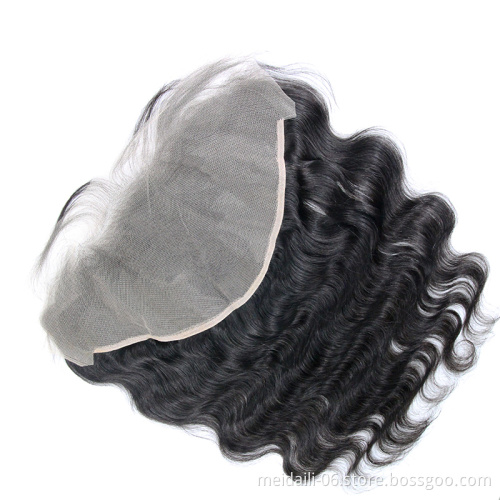 Body Wave 13x6 closure transparent swiss human hair lace frontal